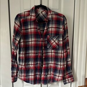 Forever 21 Red and Blue Plaid Button Down Shirt